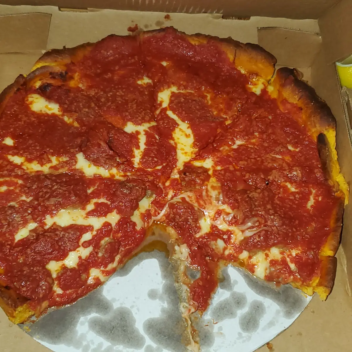 Deep Dish Pepperoni Pizza