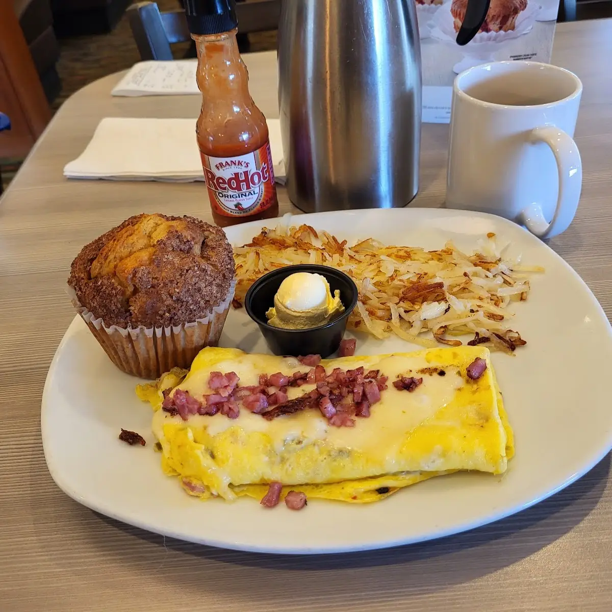 Ham and Cheese Omelet Breakfast