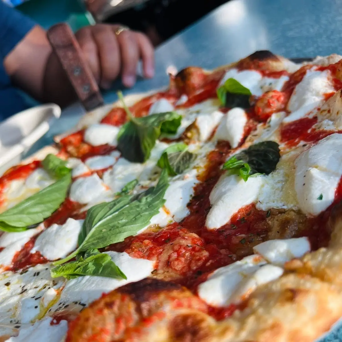 Large Margherita Pizza with Basil