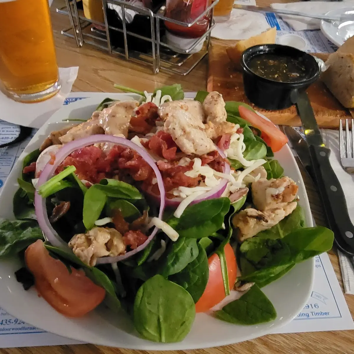 Warm Chicken Spinach Salad