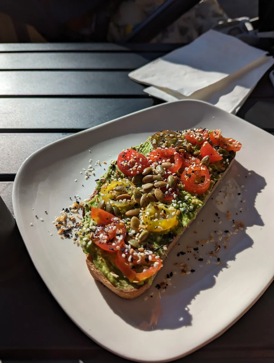 Avocado Mash Tomatoes Pepitas Everything Bagel