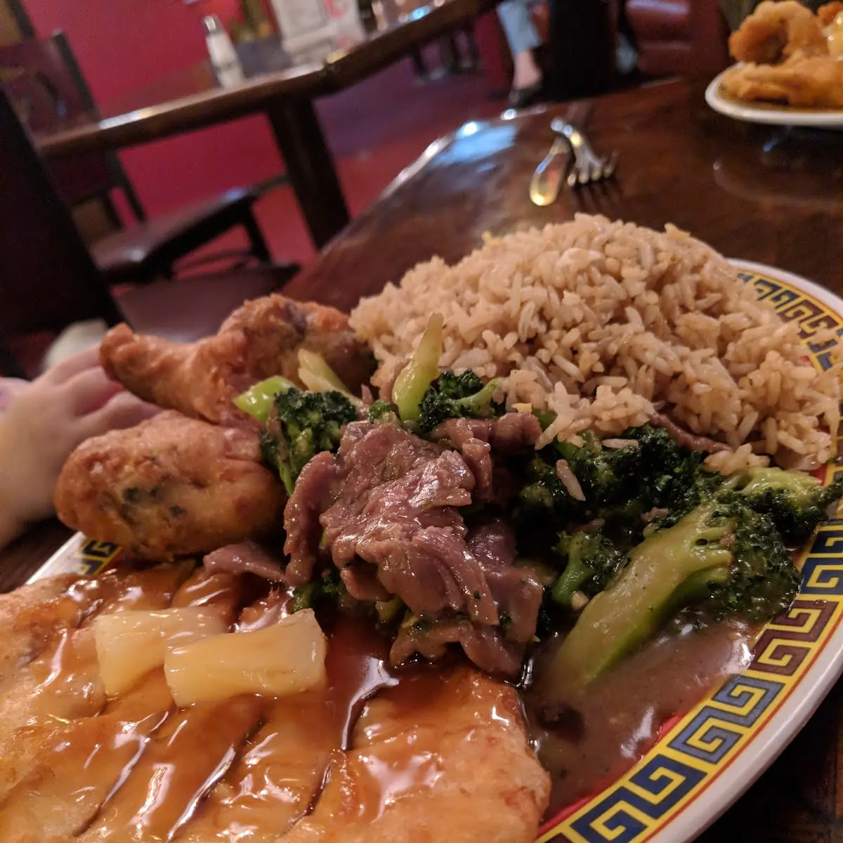 Broccoli Beef with Egg Roll
