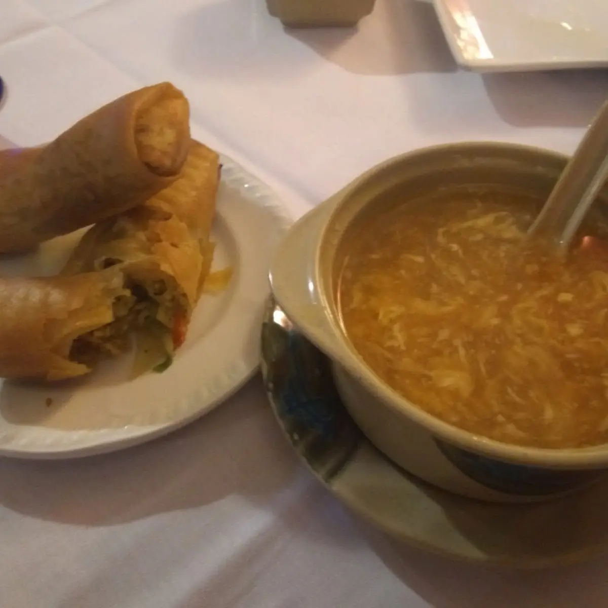 Egg Drop Soup and Shrimp Egg Roll