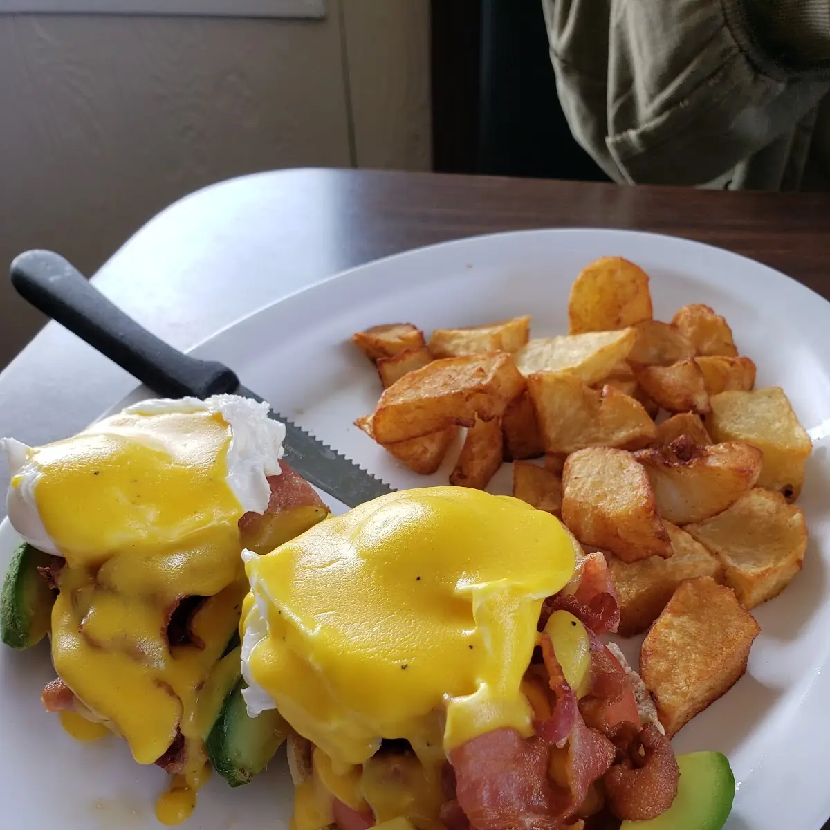 Eggs Benedict with Avocado and Potatoes