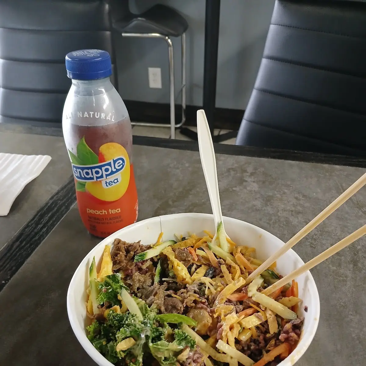 Purple Rice Bowl with Beef and Veggies