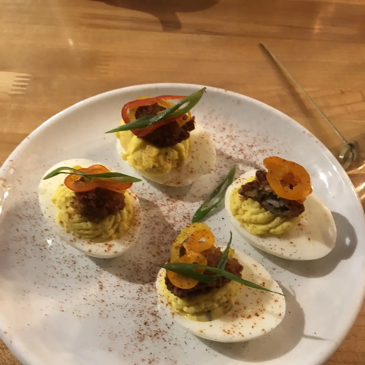 Deviled Eggs Fried Oyster