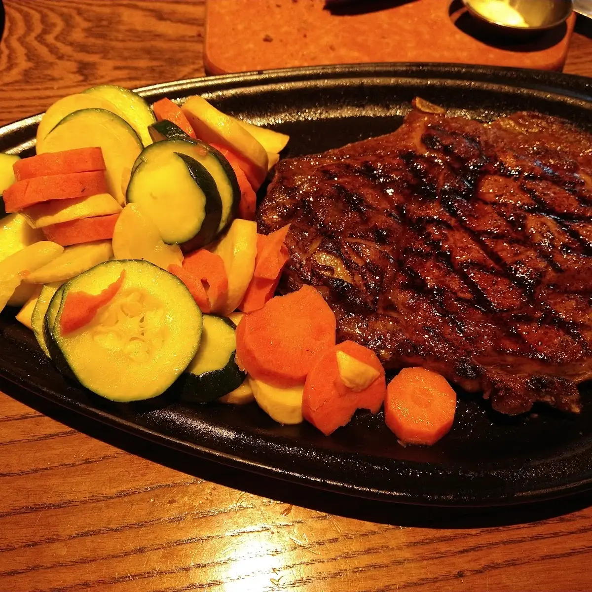 Bone-In Ribeye with Fresh Steamed Vegetables