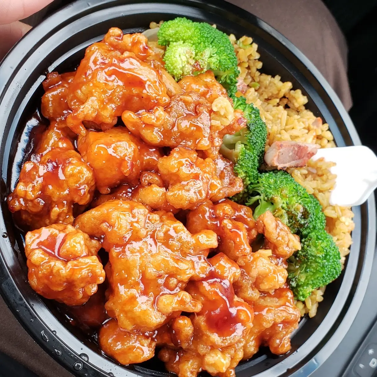 General TSO Chicken w Fried Rice and Broccoli