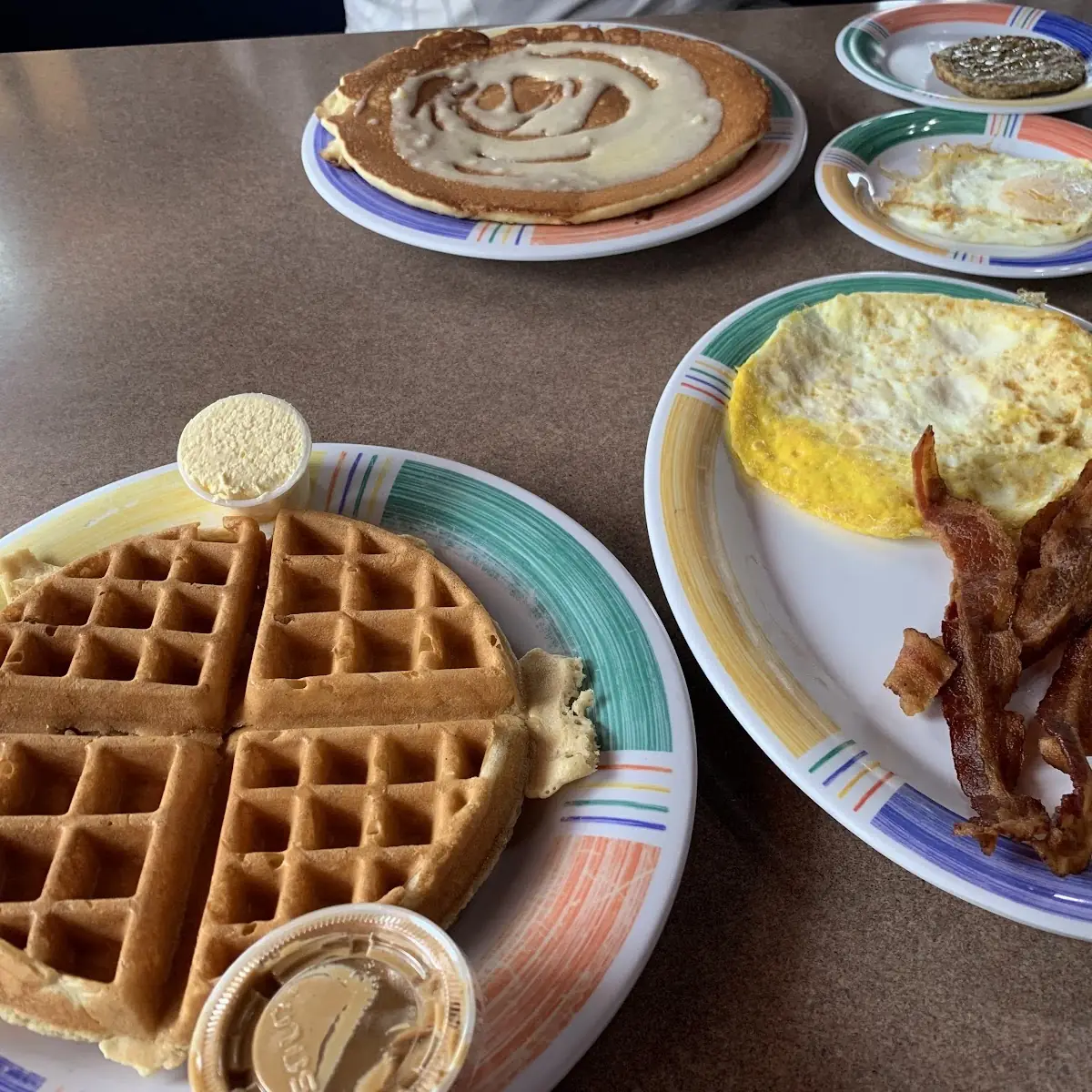 Waffle Feast with Eggs Any Style