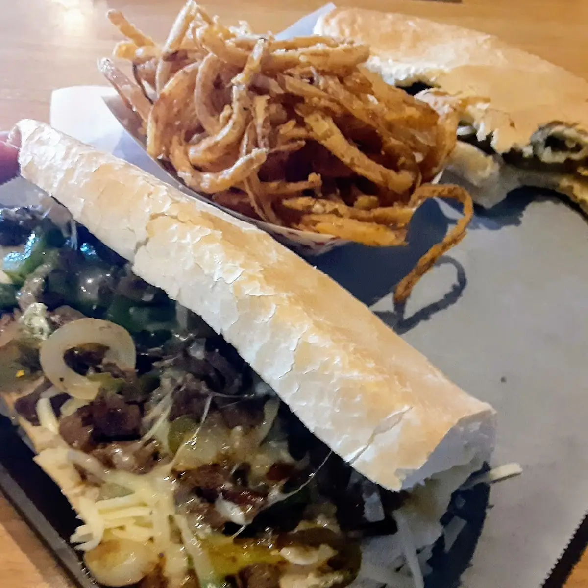 Philly Cheesesteak with Onion Rings