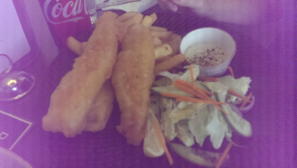Fish and Chips and Salad, Dinoni Cafe