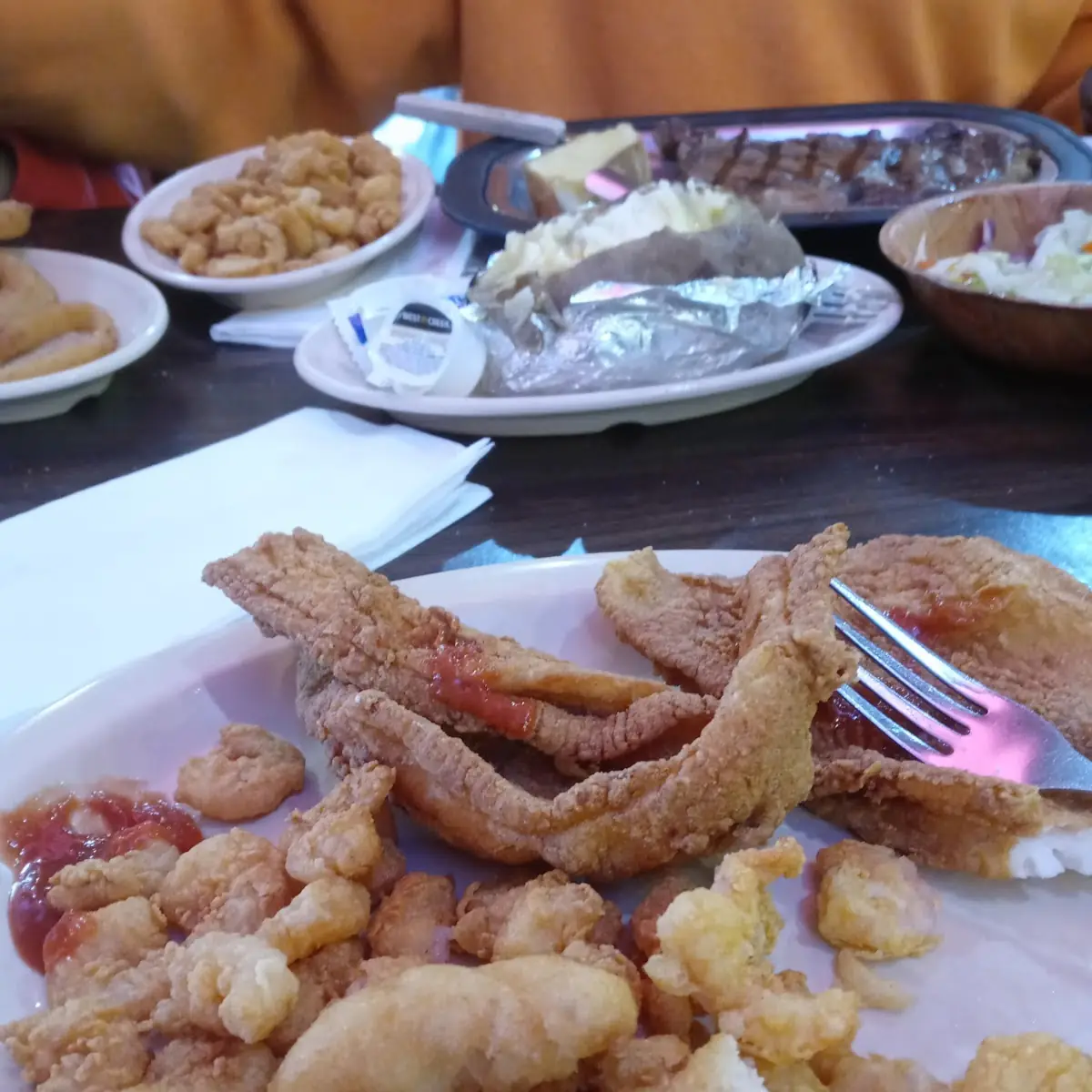 Rib Eye and Fried Shrimp 8 Oz