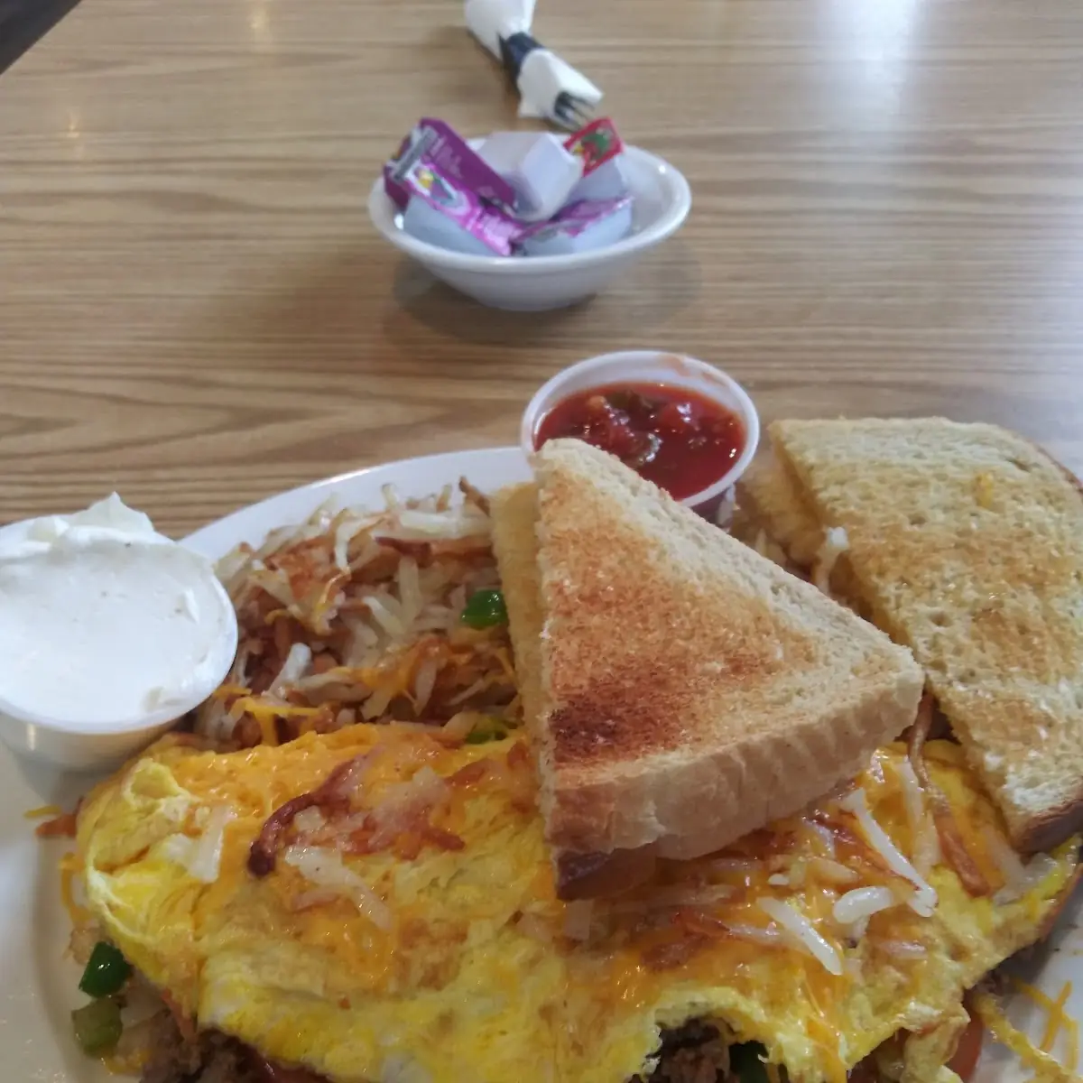 Western Omelette with Ground Beef Taco Meat