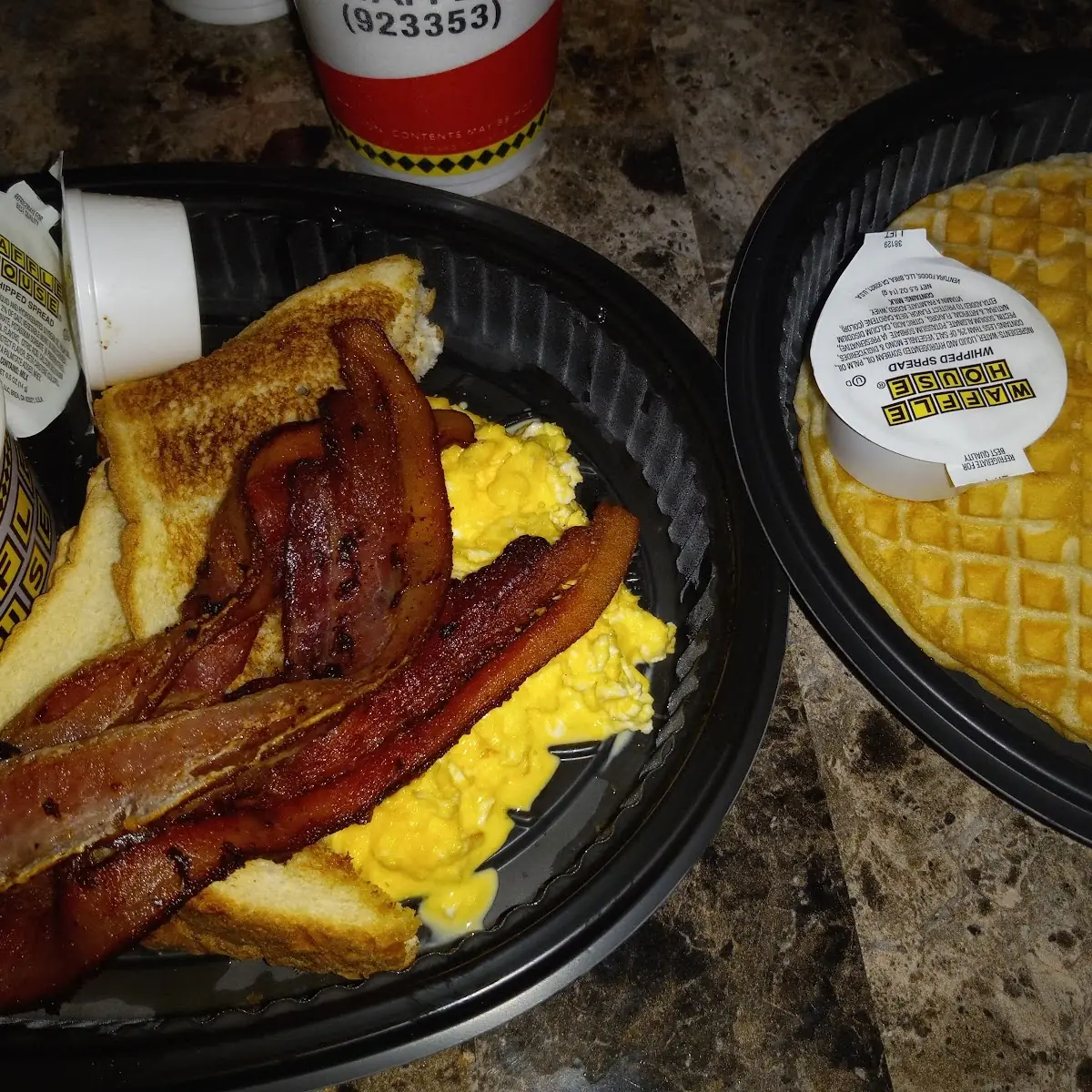 Bacon Eggs and Waffle
