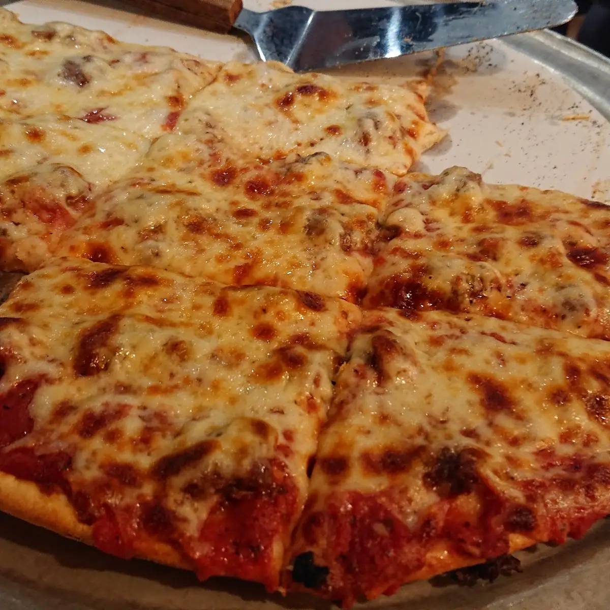 Thin Crust Cheese Pizza with Sausage