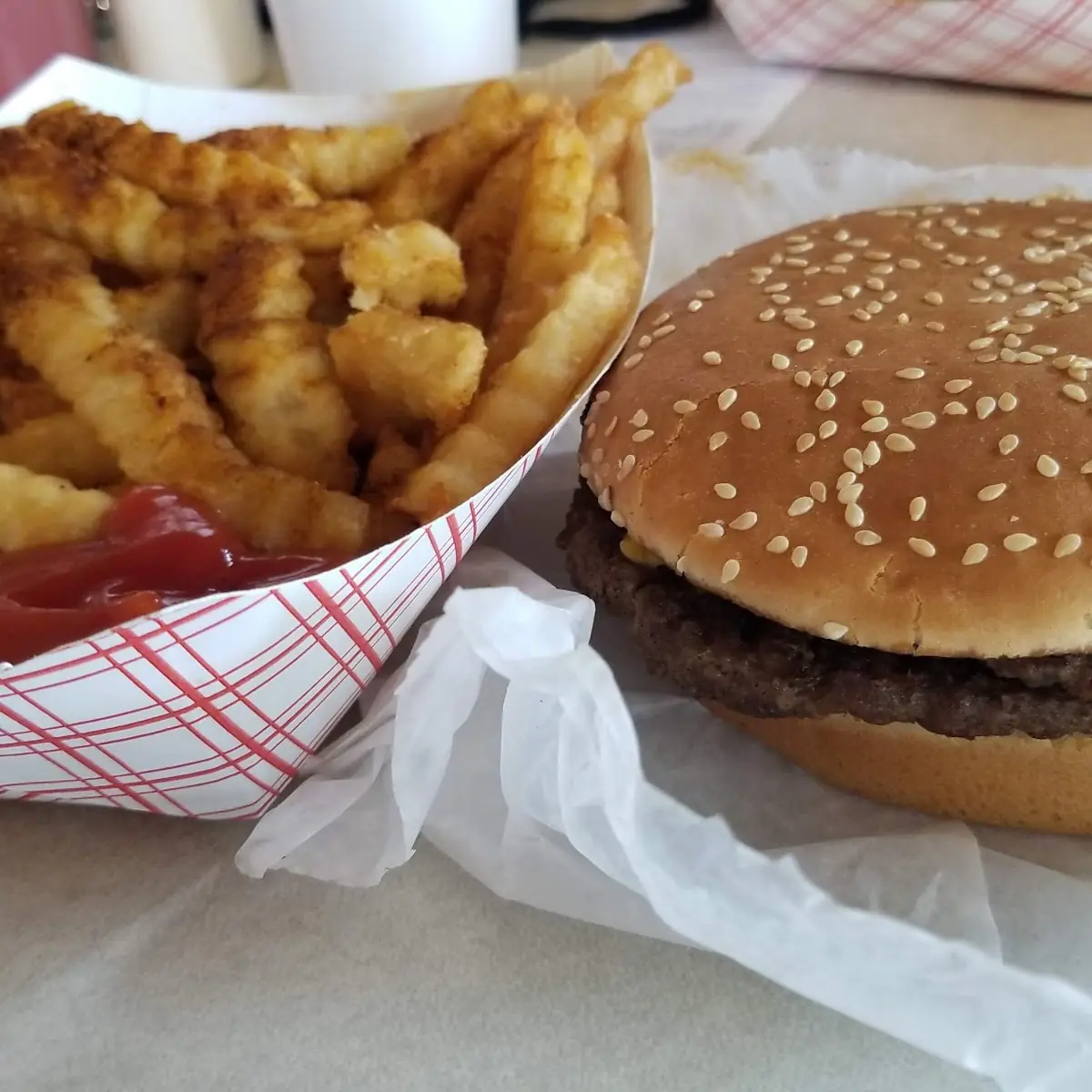 Double Hamburger with Cajun Fries