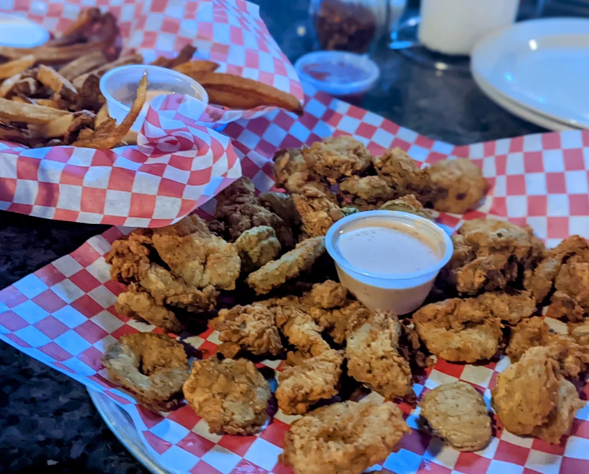 Fried Pickles and Sweet Potato Fries