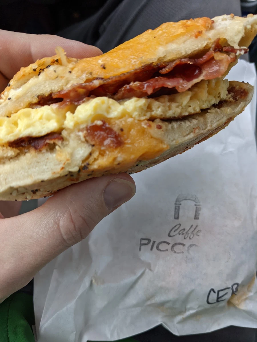 Cheesy Everything Bagel Breakfast Sandwich