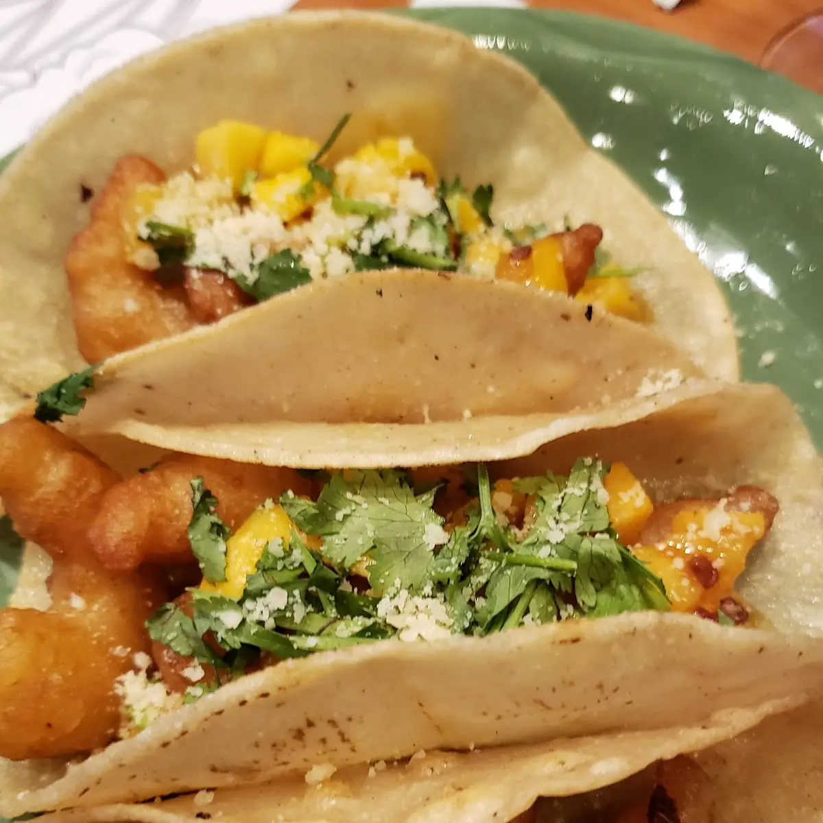 Beer Battered Fried Shrimp Tacos