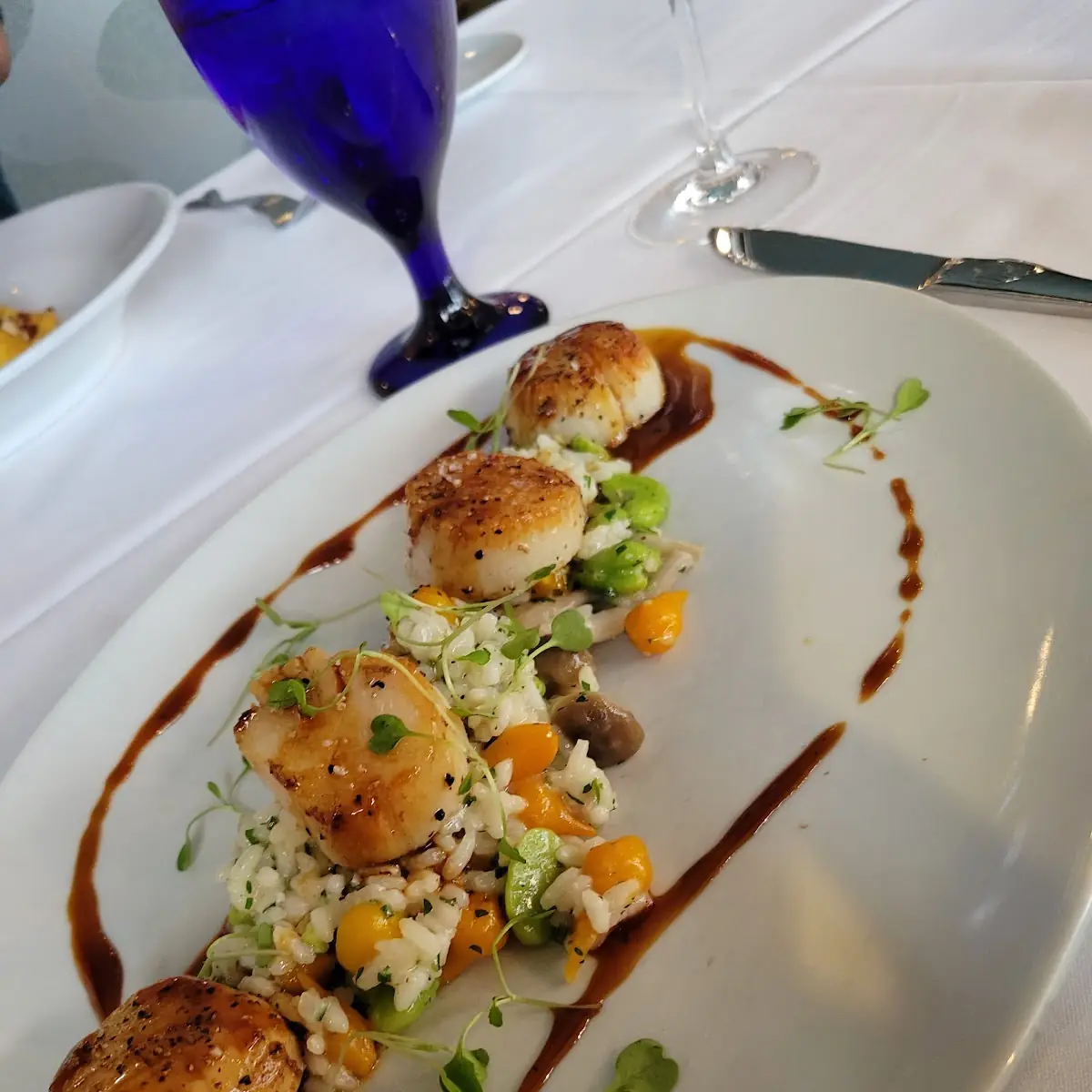 Seared Scallops with Mushroom Risotto