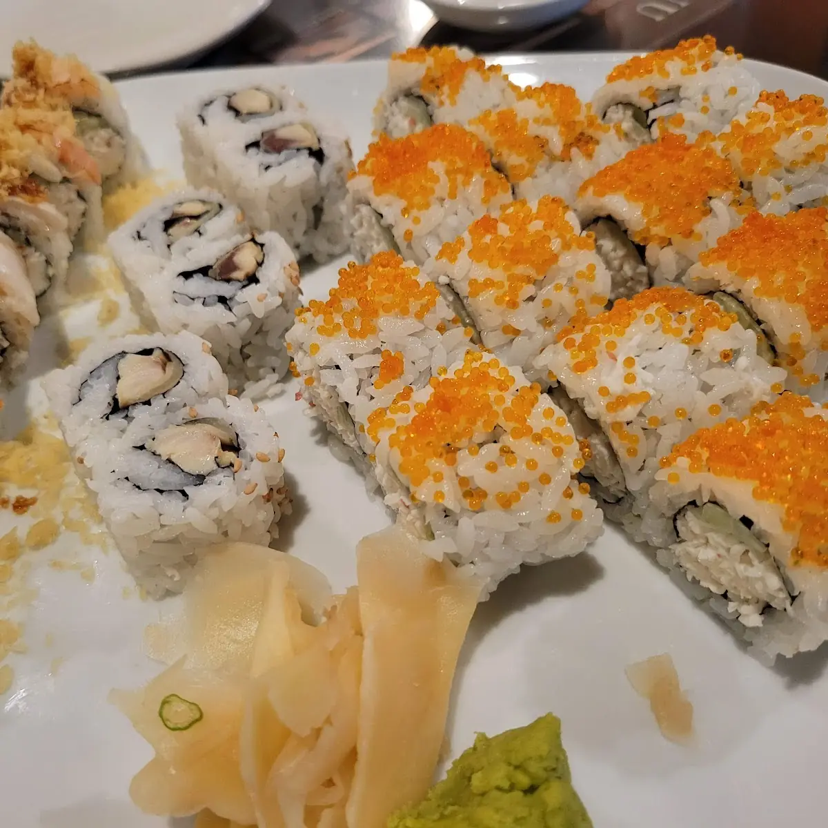 Assorted Sushi Rolls with Ginger and Wasabi