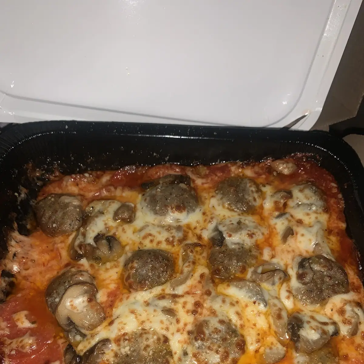 Meatball Pepperoni Mushroom Bake