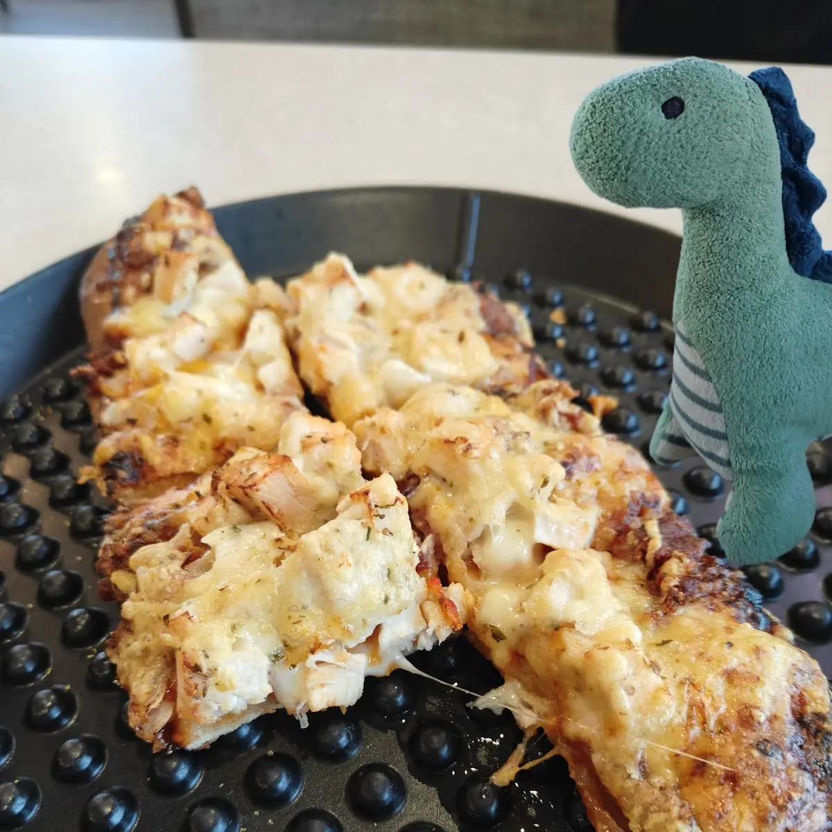 BBQ Flatbread Pizza and Dino