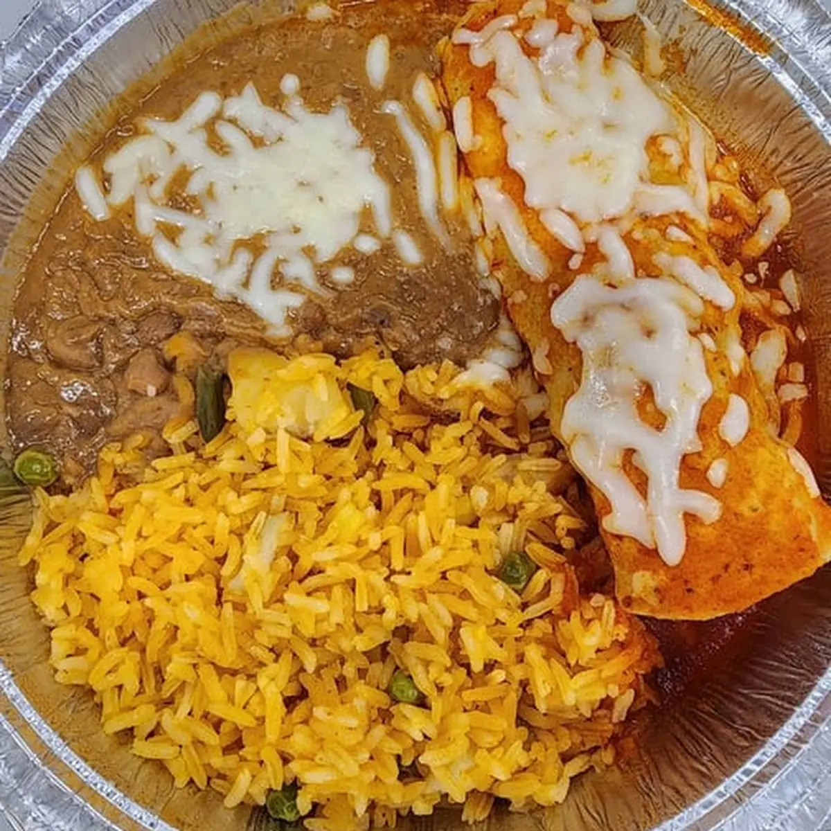 Enchilada with Rice and Beans
