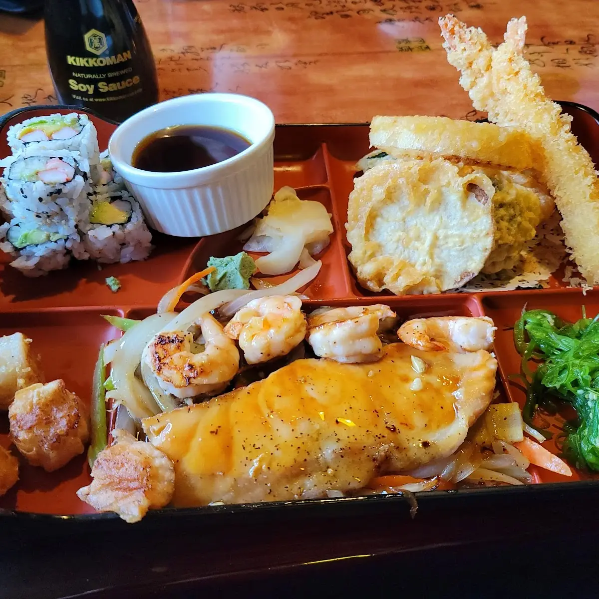 Salmon and Shrimp Teriyaki Dinner Box