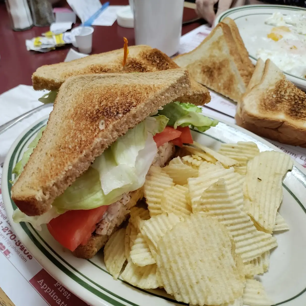 Chicken Salad Sandwich and Potato Chips