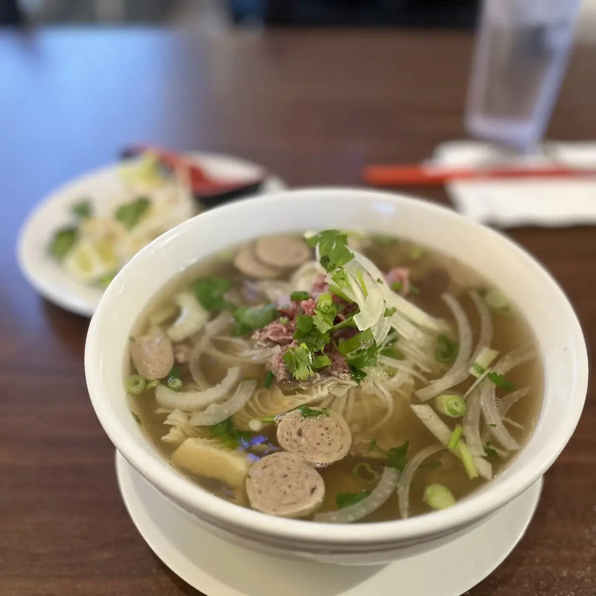 Chicken Pho with Beef Meatballs