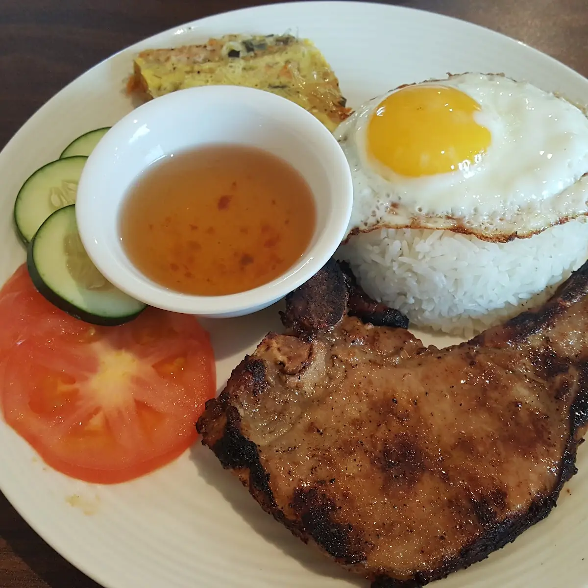Grill Pork Chop with White Rice