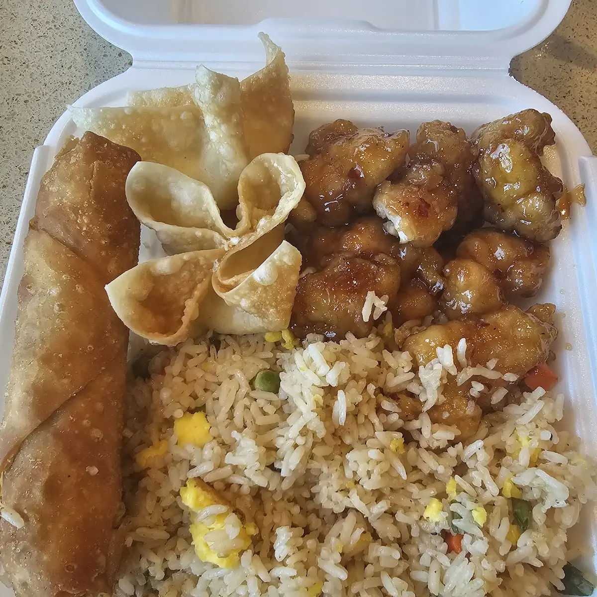 Orange Chicken Fried Rice Chicken Egg Roll