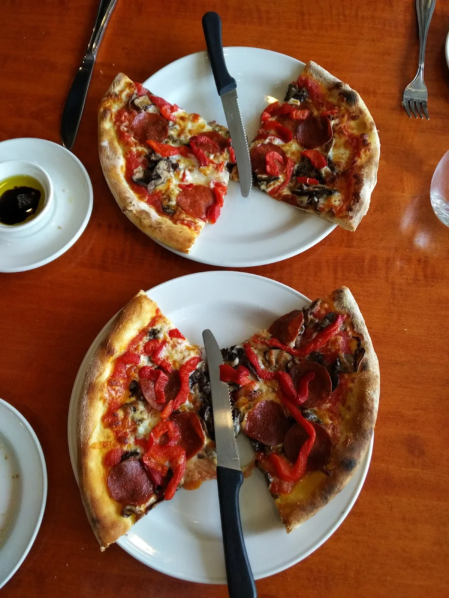 Pepperoni Mushrooms and Roasted Red Pepper Pizza