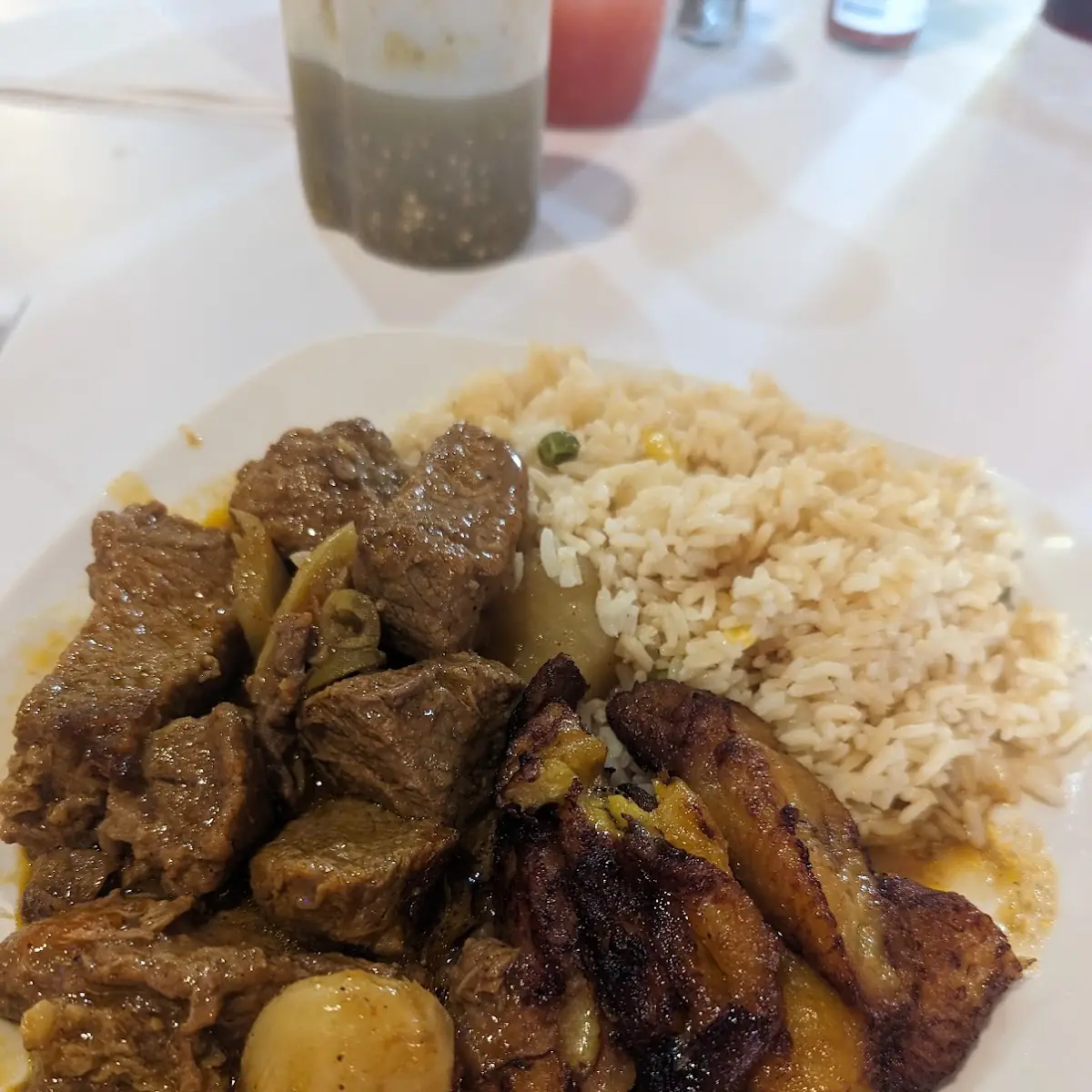 Beef Stew w Rice and Salad