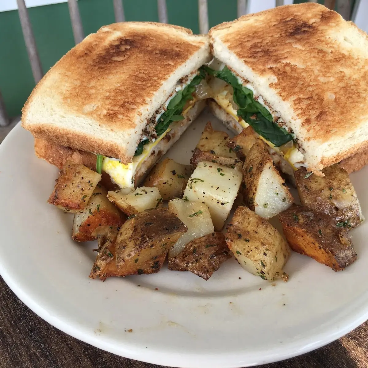 Breakfast Sandwich and Home Fries