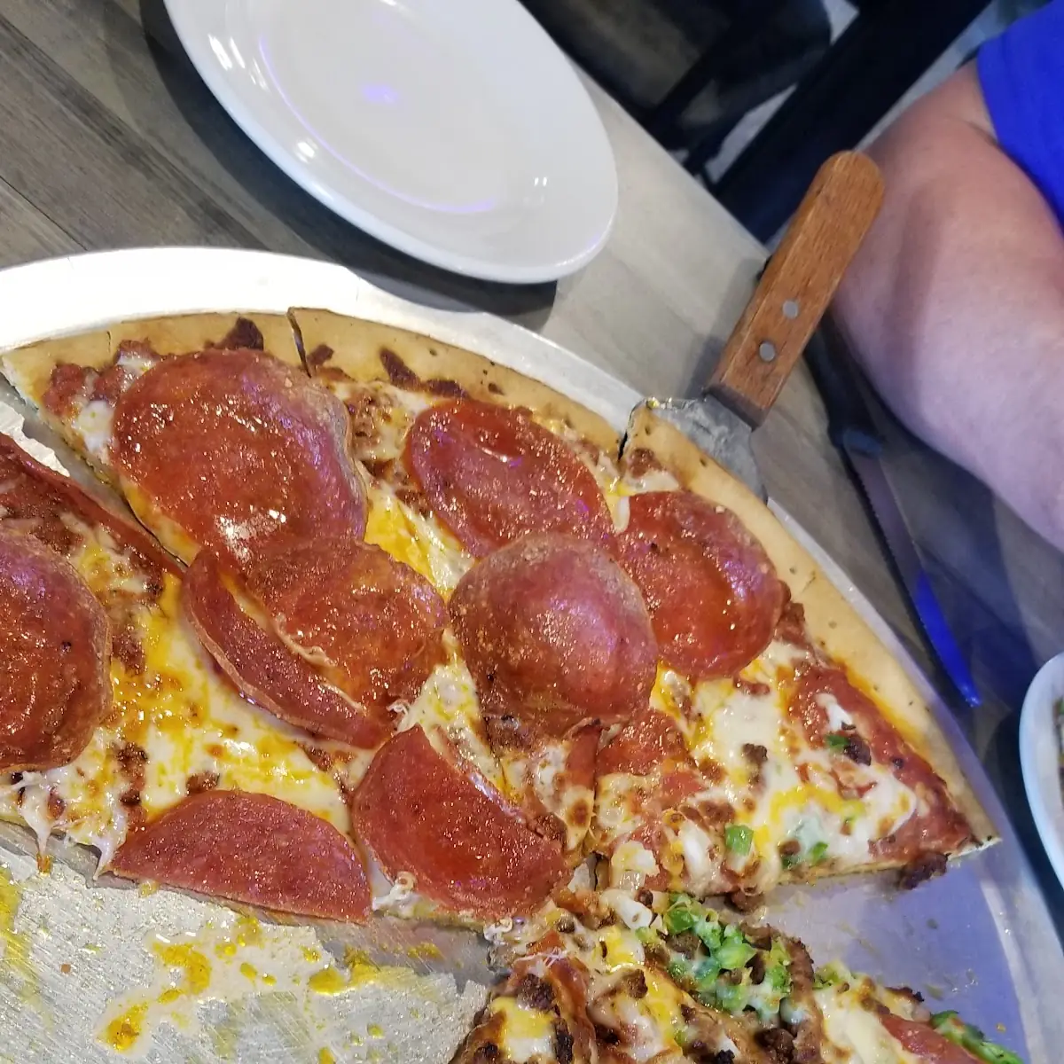 Half Pepperoni Half Supreme Pizza