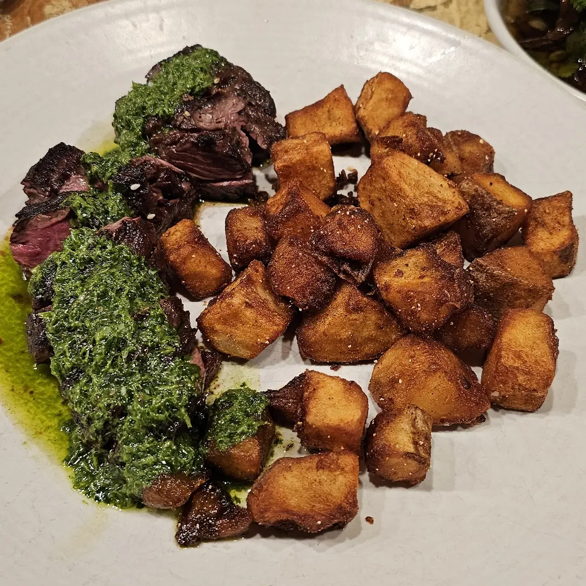 Grilled Strip Steak w Salsa Verde