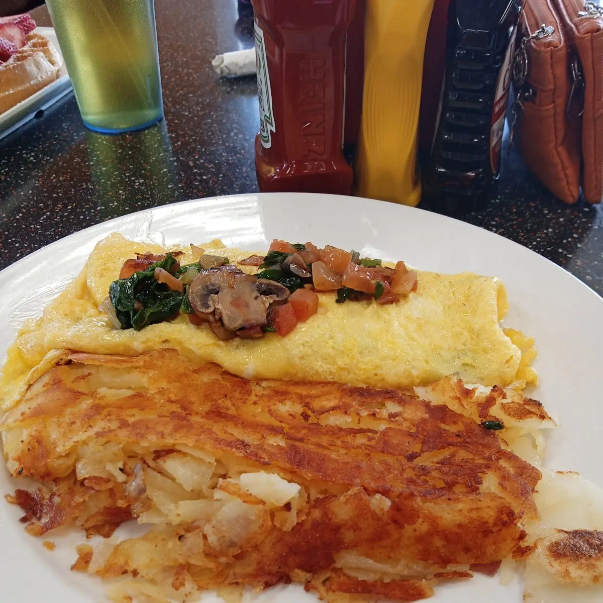 Veggie Omelette with Swiss Cheese