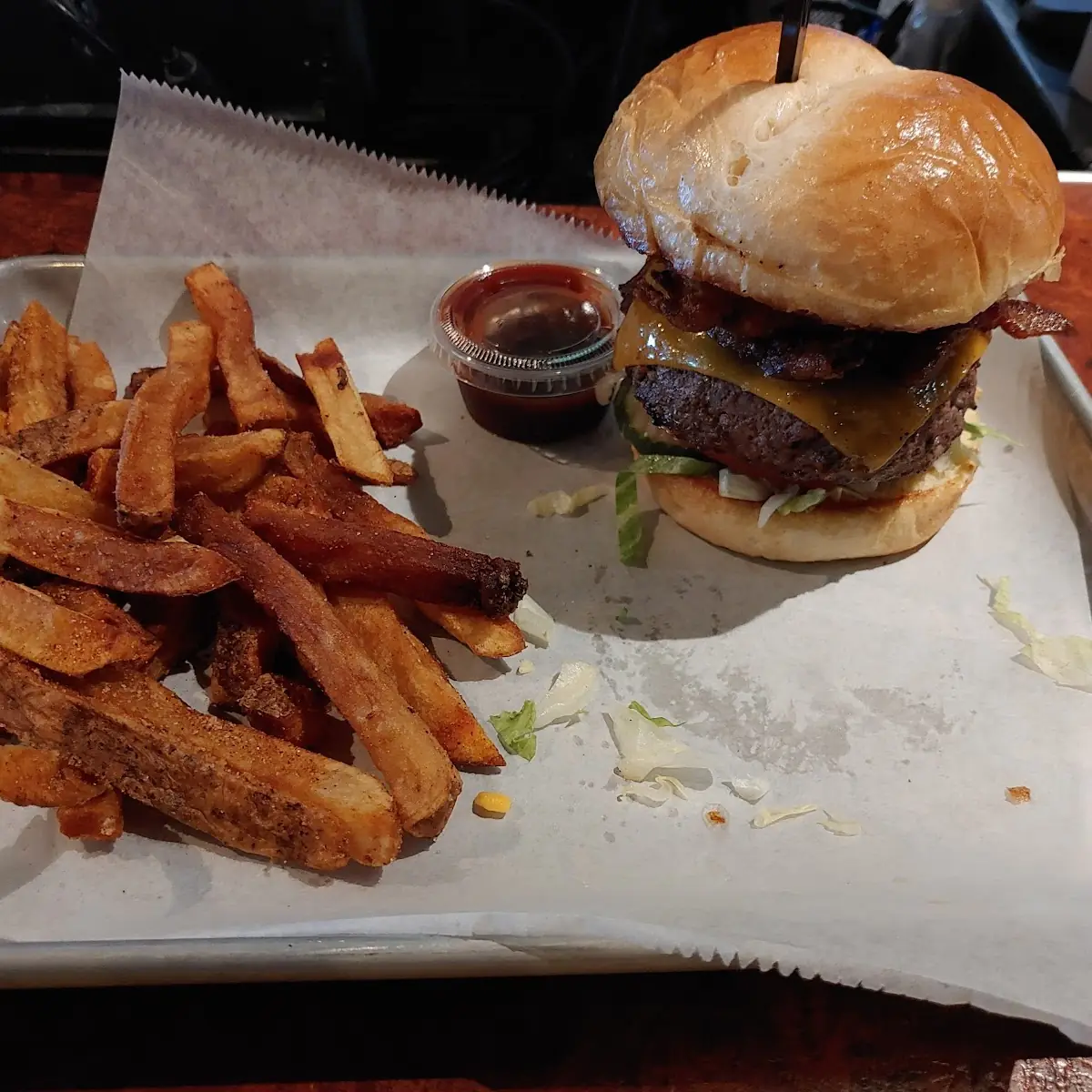 BBQ Burger and Fries