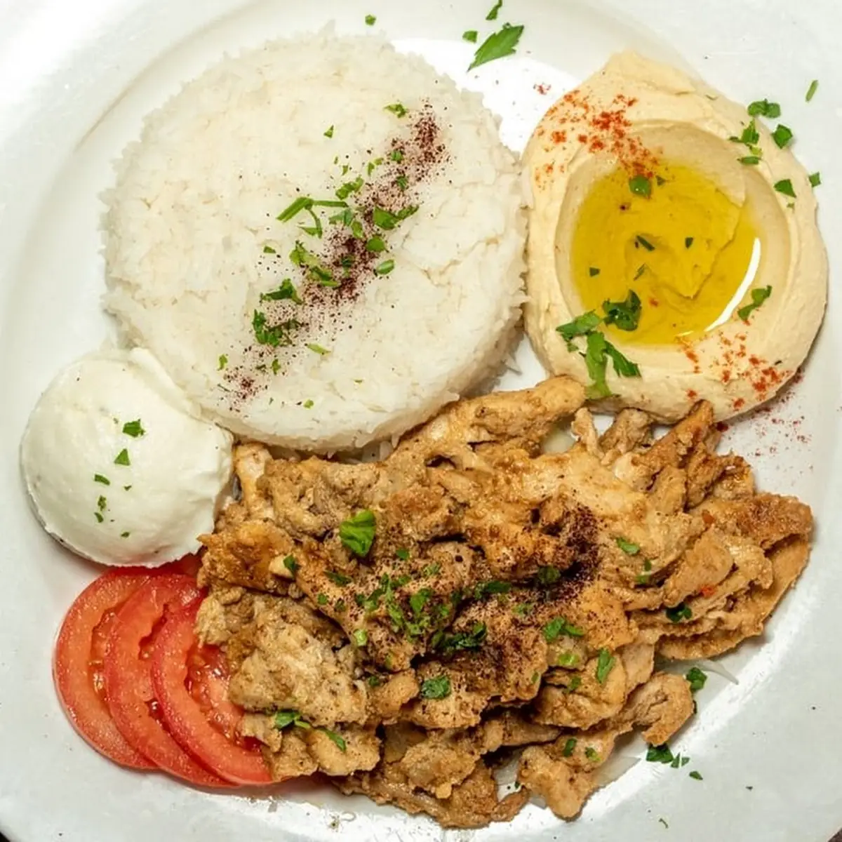 Beef Shawarma Platter with Hummus