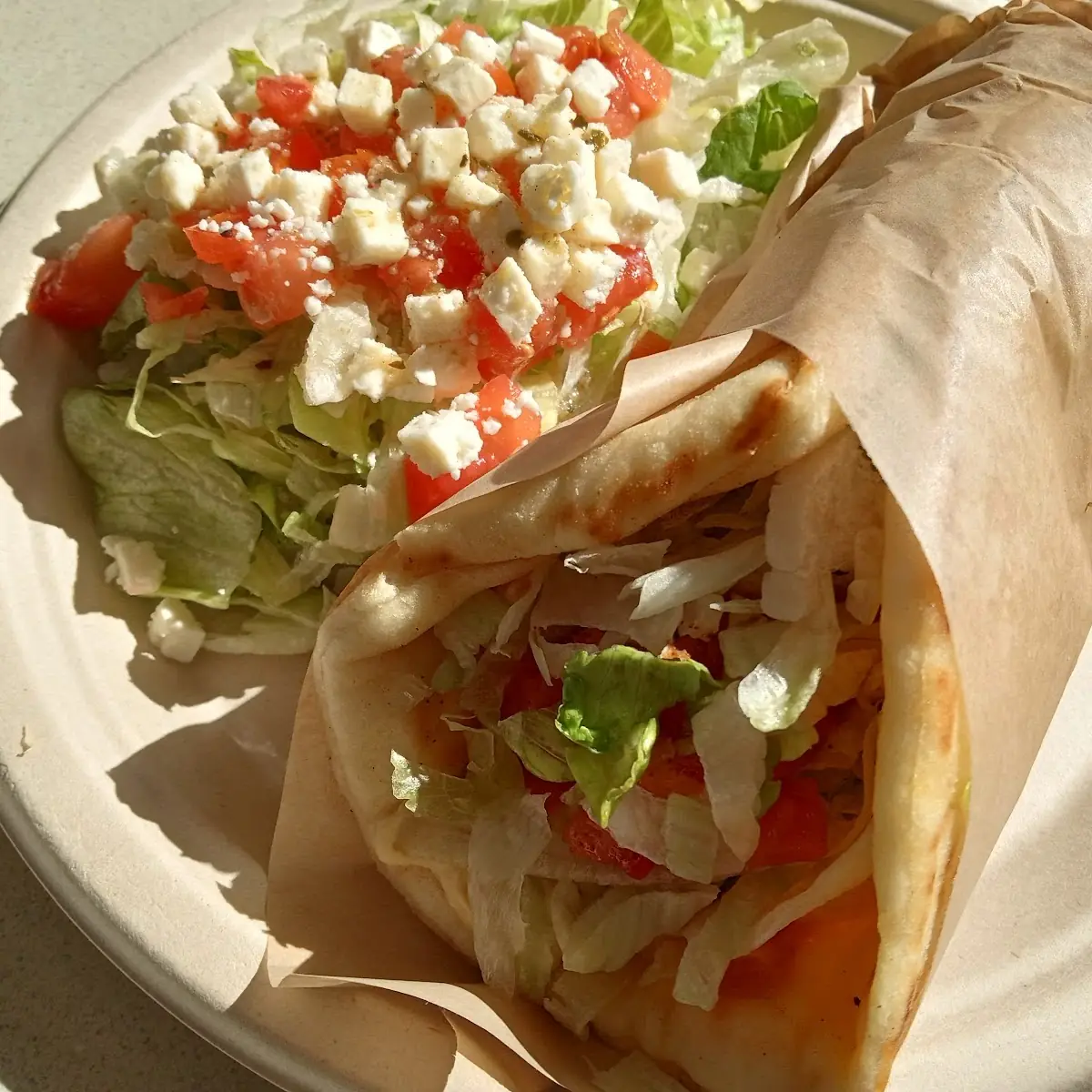 Hummus Pita with Side Salad