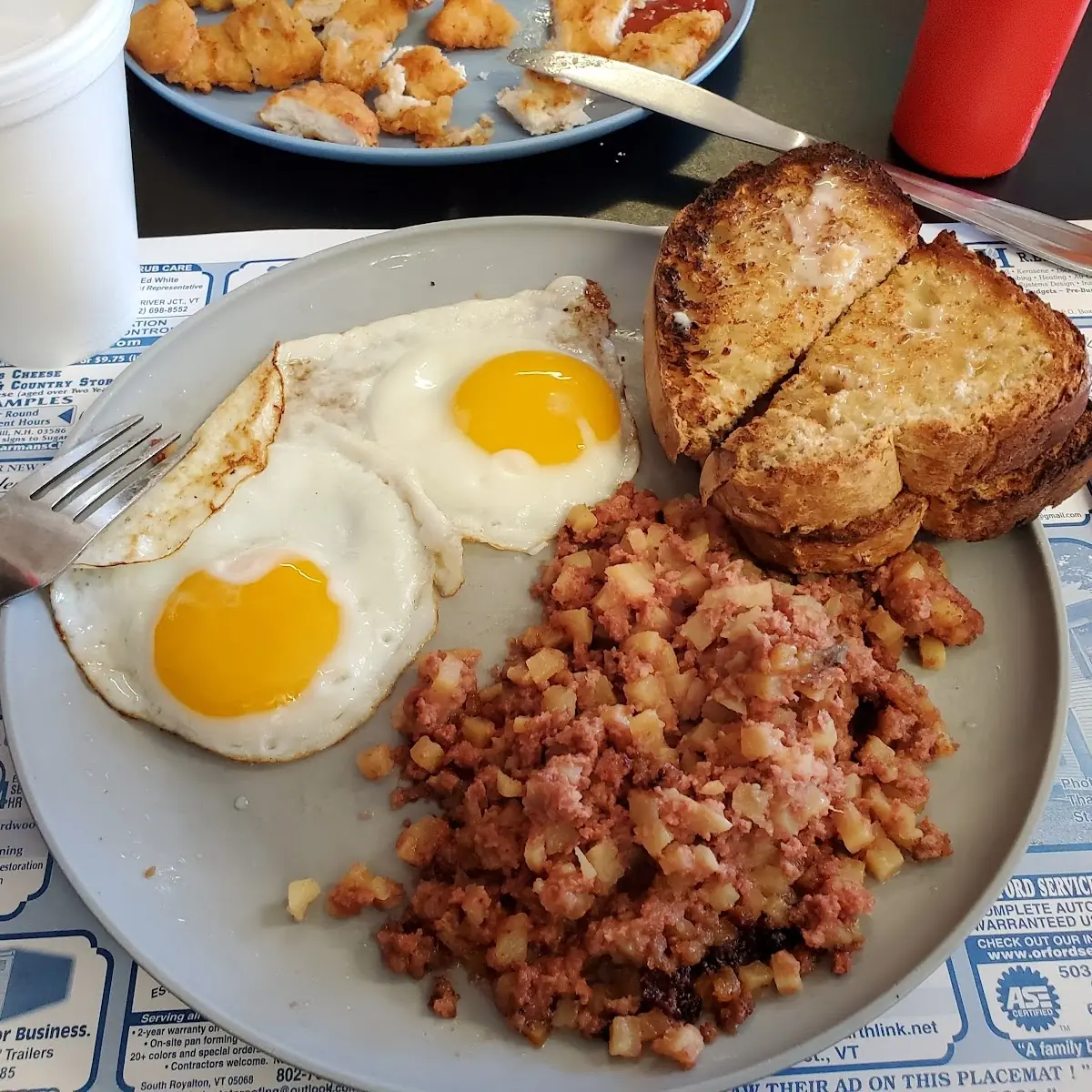 Two Eggs Sunny Side Up with Corned Beef Hash