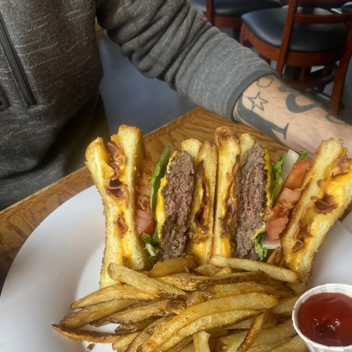 Double Grilled Cheese Burger