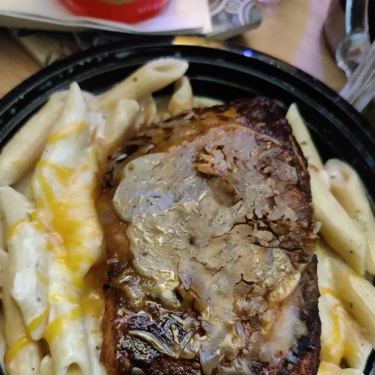 Salmon with Alfredo Pasta