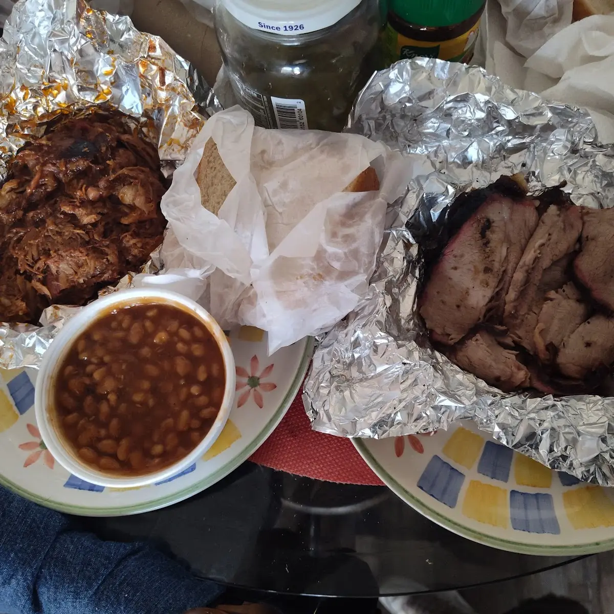 Pulled Pork Sliced Brisket Baked Beans