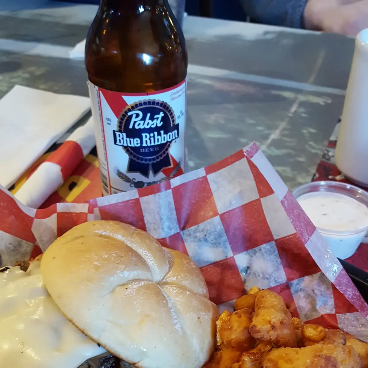 Mushroom Swiss Burger with Cheese Curds
