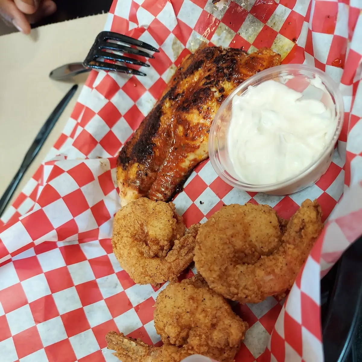 Shrimp and Blackened Catfish