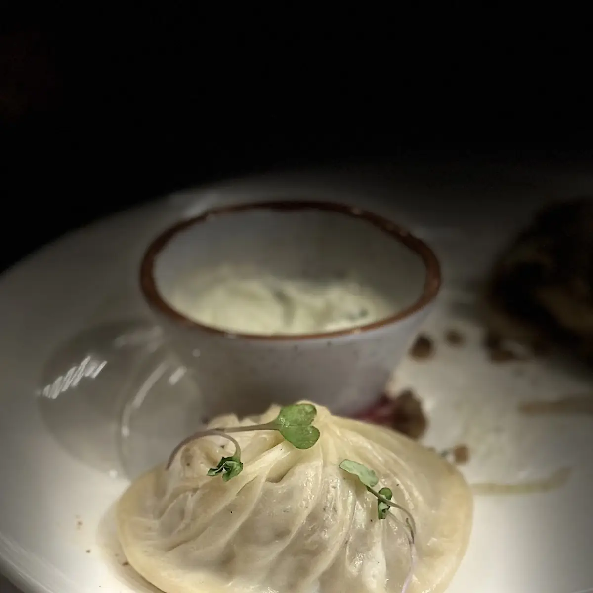 Steamed Dumplings with Sour Cream