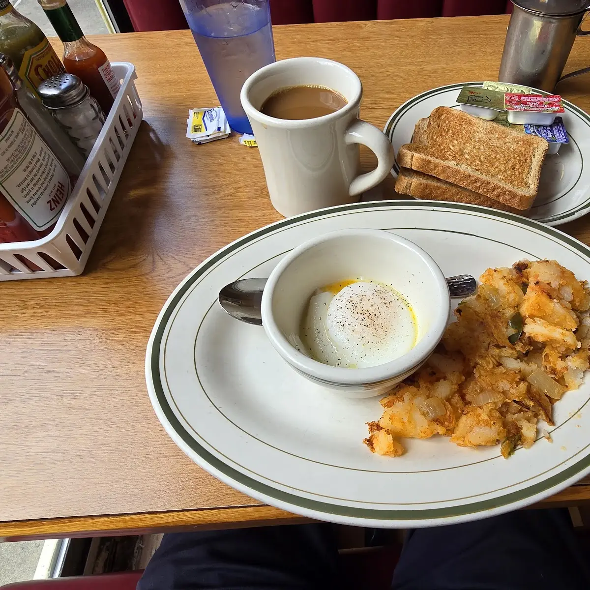 Two Poached Eggs and Home Fries
